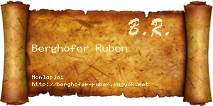 Berghofer Ruben névjegykártya